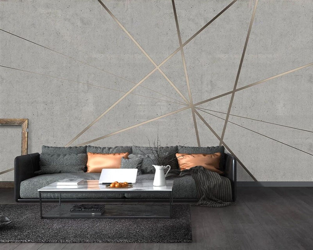 3D Wallpaper Geometric Cement